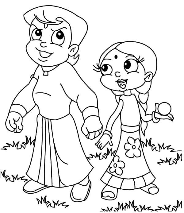 Plansa de colorat cu Chhota Bheem 5 41
